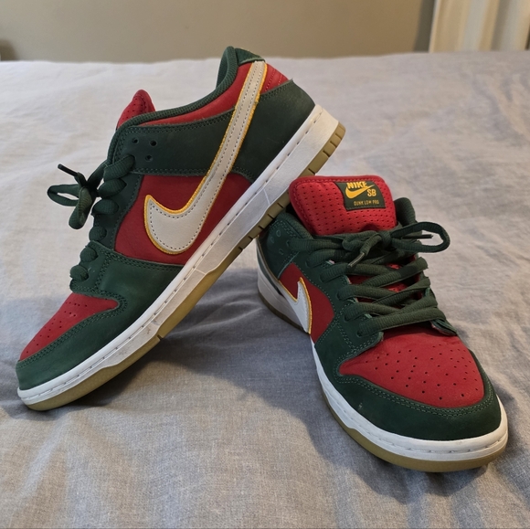 Nike Other - Nike Dunk Low Pro Green and Red Sneakers with Yellow Accents